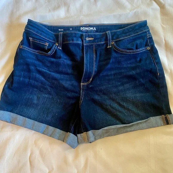 2 PACK Sonoma Dark Blue Denim Shorts - Picture 3 of 3